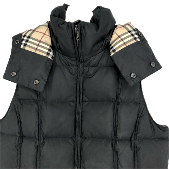 Burberry London バーバリー ロンドン フード付き ダウンベスト FS346-855-09 ブラック サイズ40 L相当 レディース SIROKUMA-CORPORATION_COM