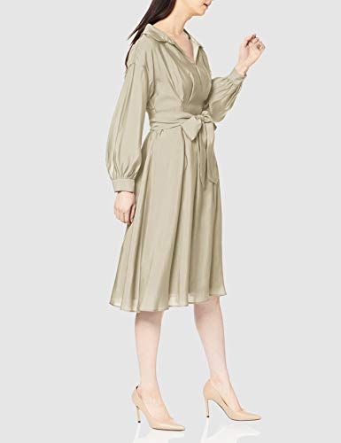 耐久性 マーキュリーデュオ ワンピース 抜き襟バックスモッキングシャツワンピース レディース 002010301101 ベージュ 日本 M 日本サイズM相当