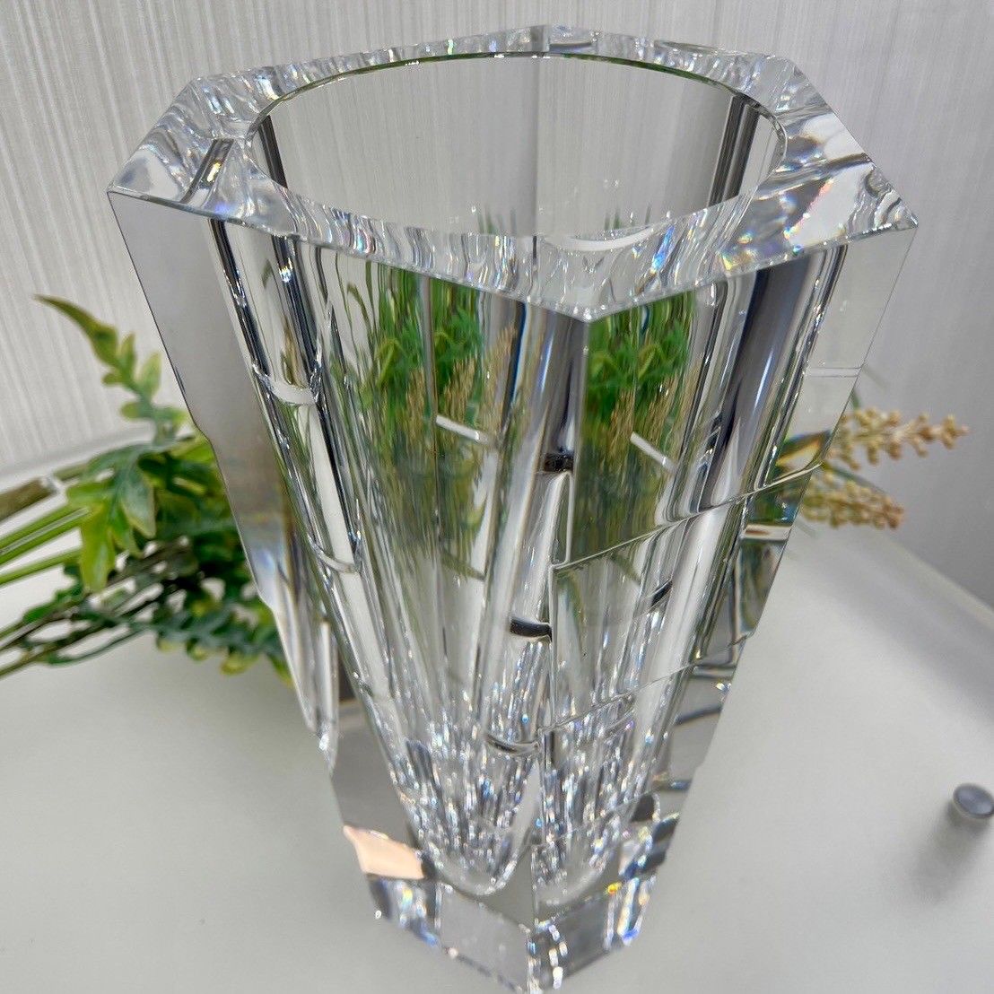 サイズも豊富。 北欧 デンマーク Orrefors sweden オレフォス スウェーデン フラワーベース クリスタルガラス 造花付き 花瓶 花器 インテリア 雑貨 モダン