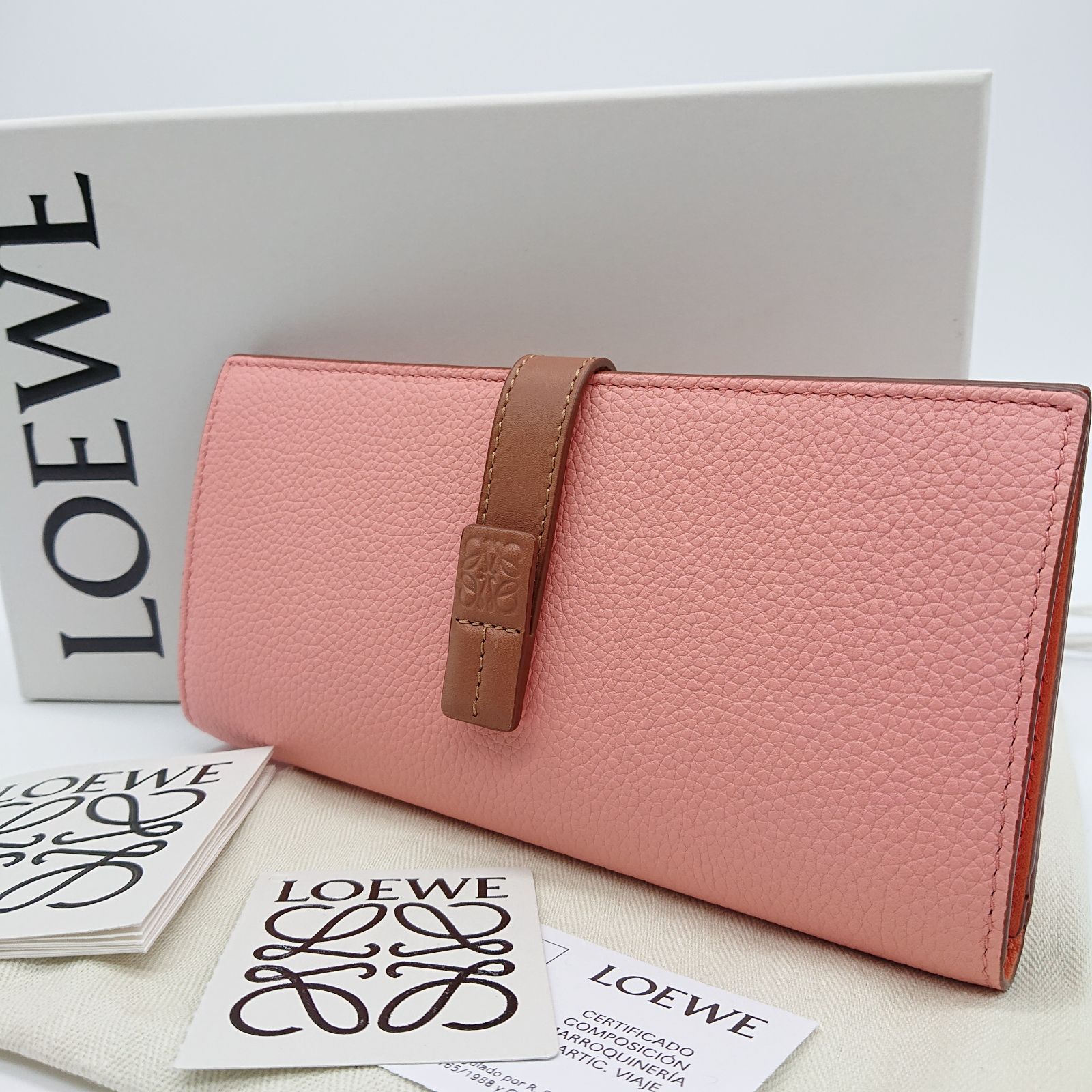 未使用品】ロエベ LOEWE 長財布 ラージ バーティカルウォレット ピンク ブラウン レディース 二つ折り - メルカリ