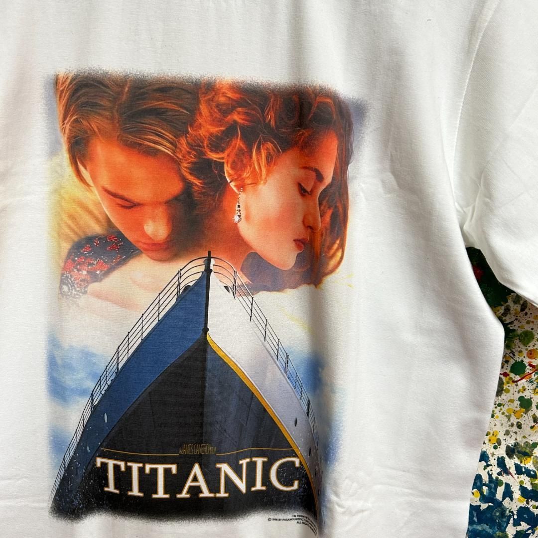 タイニック レトロ リプリント Tシャツ 半袖 メンズ 新品 個性的 白 ホワイト Titanic レオナルド・ディカプリオ、ケイト・ウィンスレット  ジェームズ・キャメロン - メルカリ