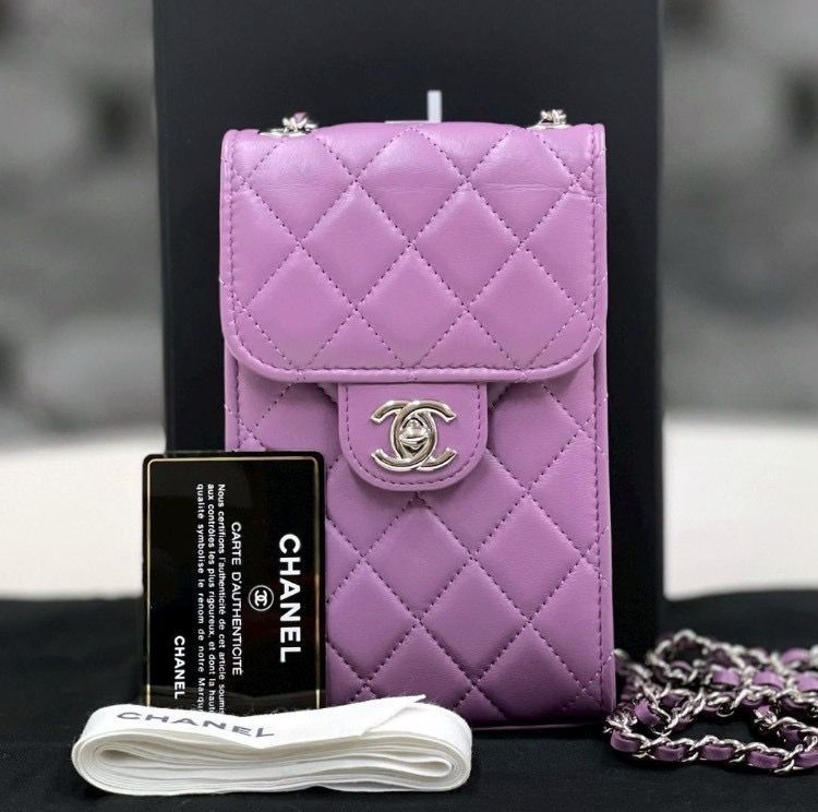 シャネル マトラッセ ラムスキン 紫 ショルダーバッグ 30番台