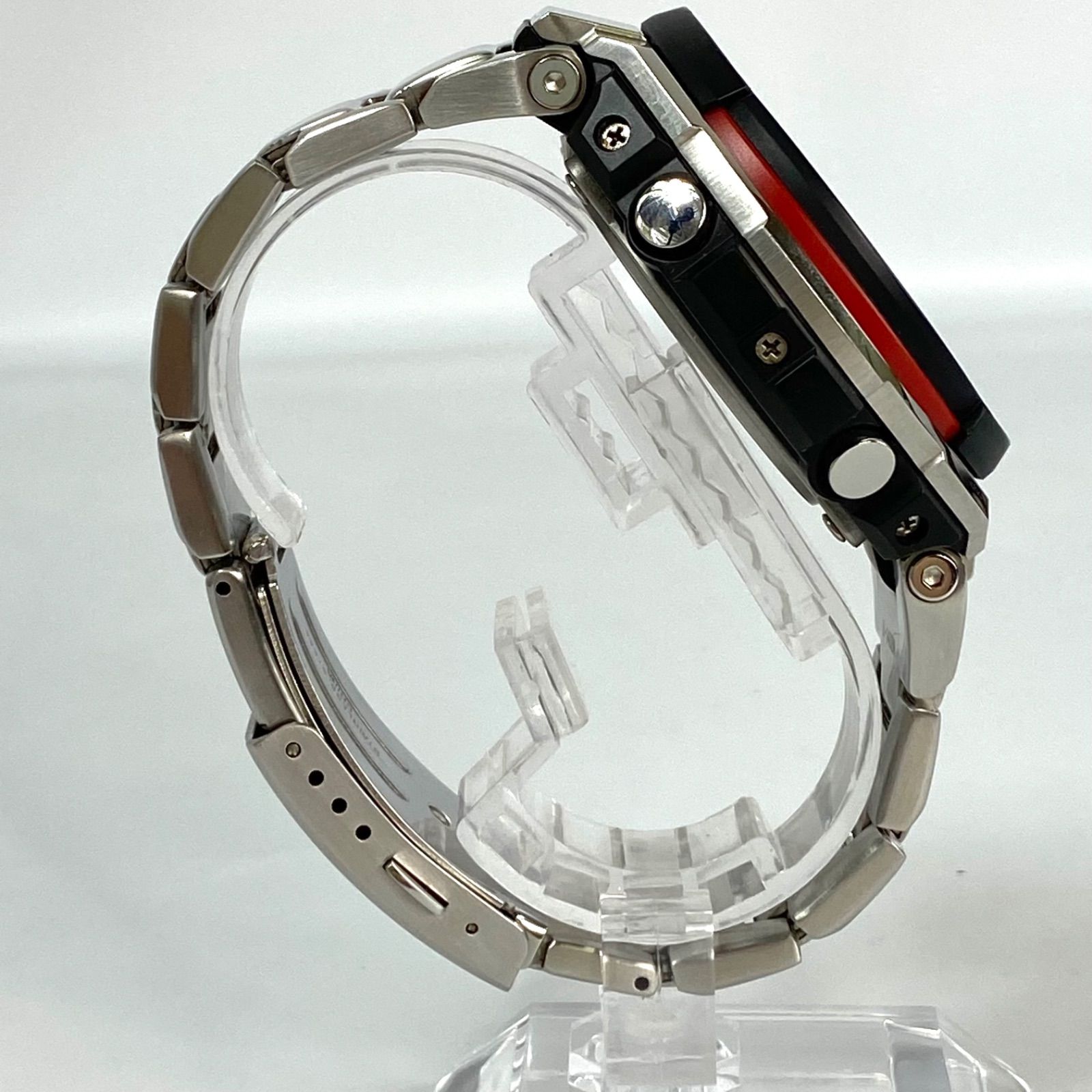 カシオ Gショック G-STEEL GST-W100D-1A4JF 電波ソーラー 黒 赤 - メルカリ