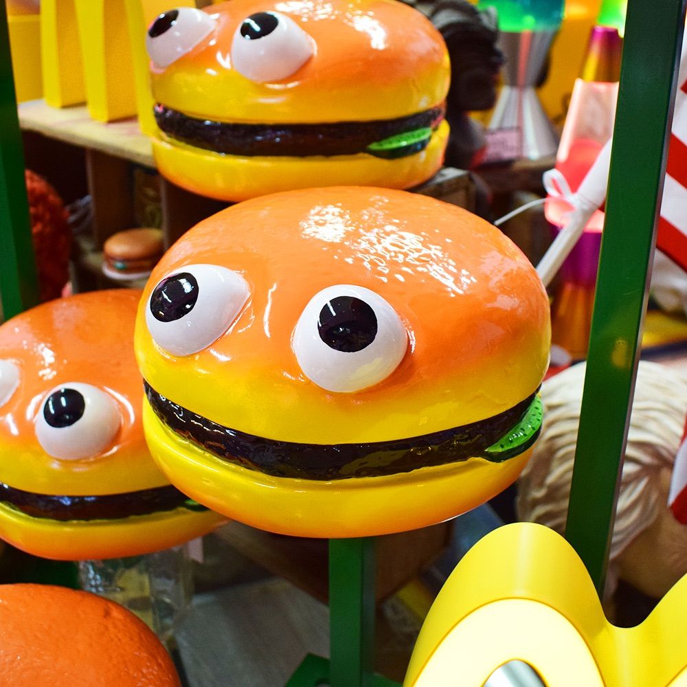 【本体＆専用スタンド】ハンバーガー パッチ スタチュー Hamburger Patch Statue キャラクター アドバタイジング アメリカン雑貨　マクドナルド