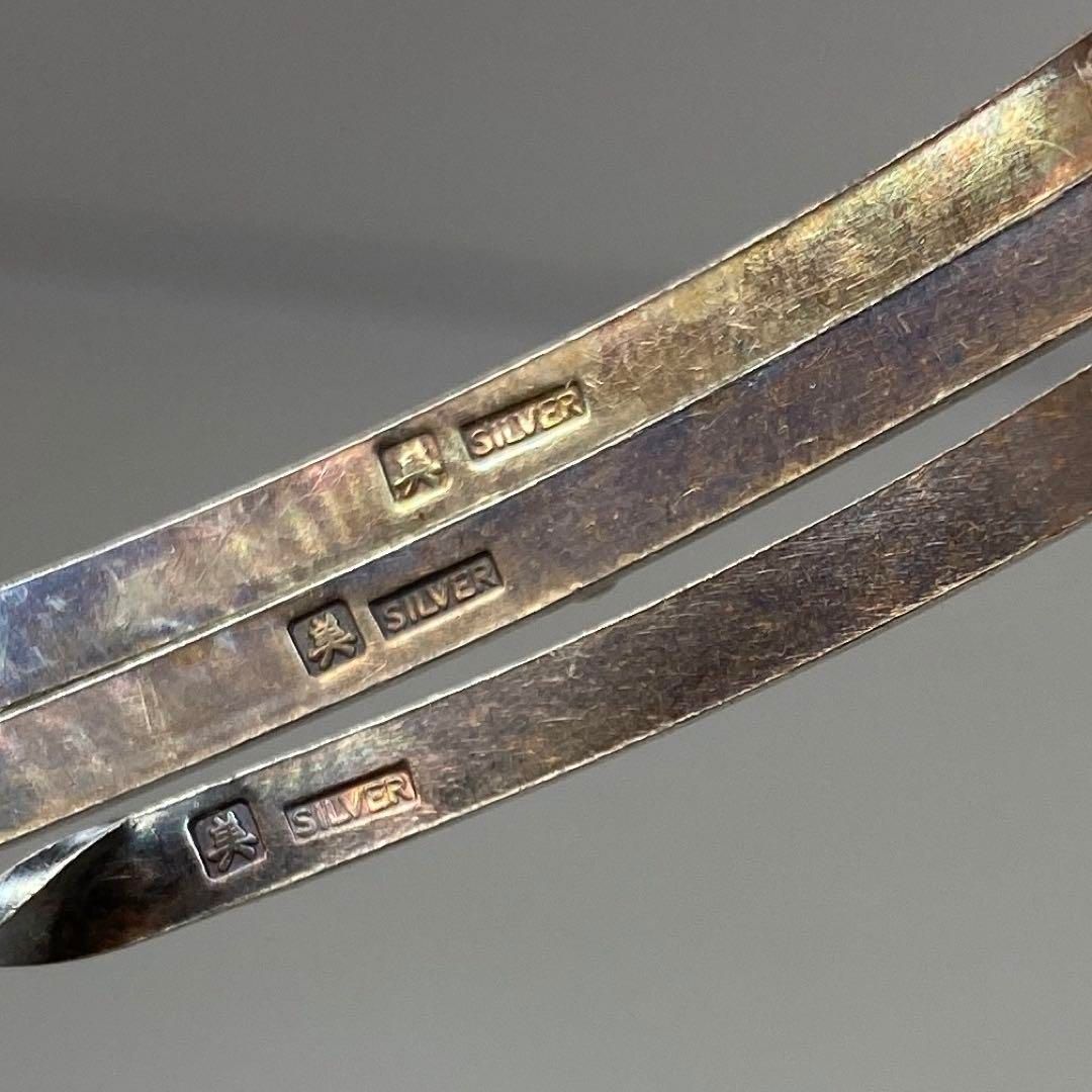 美silver刻印 朝鮮美術 李王家 バングル3点20g 東さ6-0510ア⑮