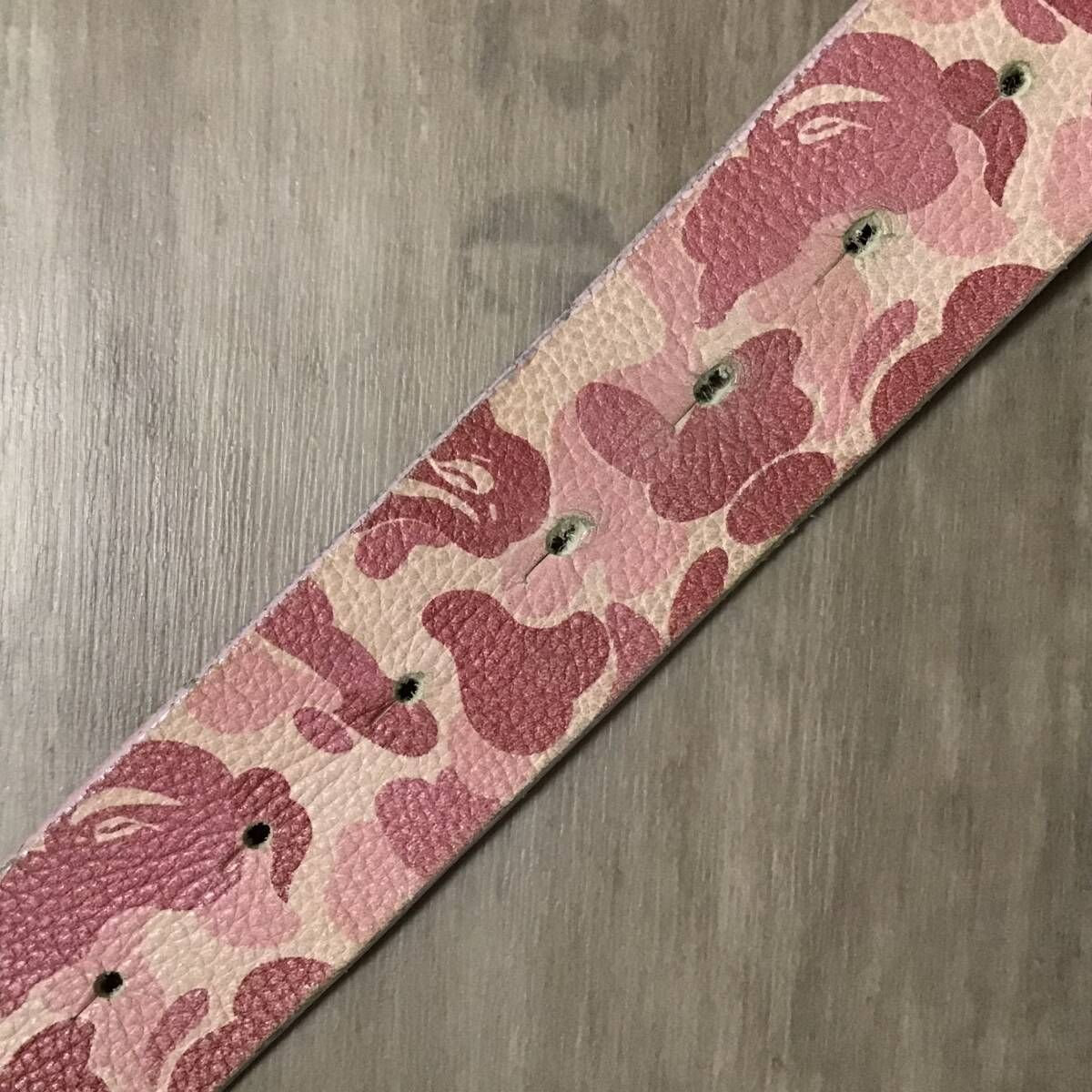 ABC camo Pink レザー ベルト Lサイズ a bathing ape BAPE