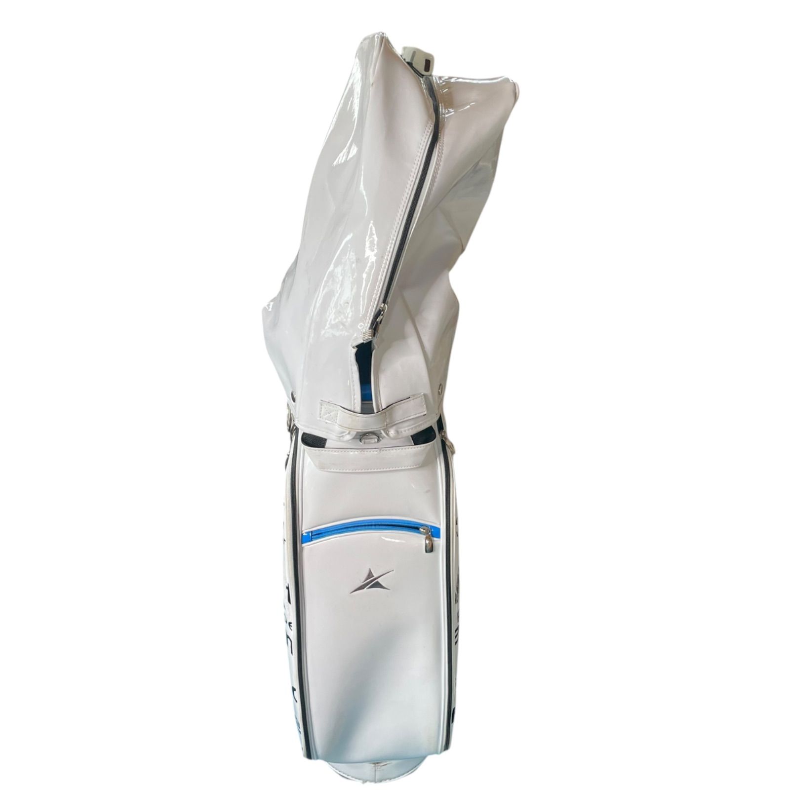 ツルヤ　アクセル　キャディバッグ　ゴルフバック　9インチ　メンズ　中古　ホワイト ○ ツルヤ アクセル キャディバッグ ゴルフバック 9インチ