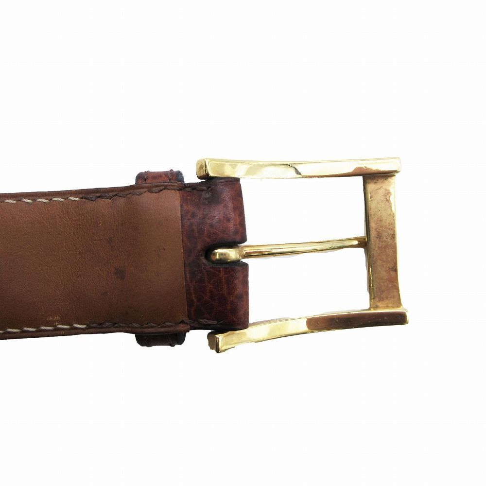 未使用　jm weston ベルト　ブラウン　ゴールドバックル　70 J.M. WESTON ジェイエムウエストン ゴールドバックル レザー