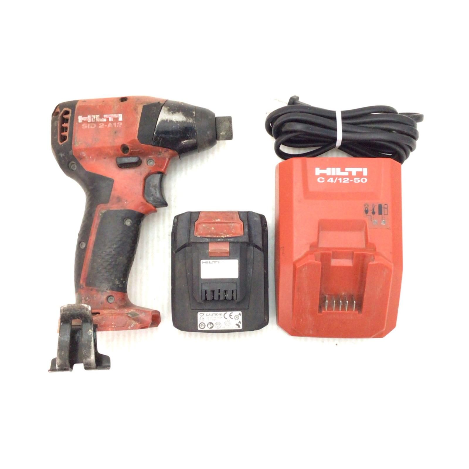 ΘΘHilti ヒルティ インパクトドライバ 程度C 充電器 充電池1個付 コードレス式 12v 不明 SID 2-A12 レッド
