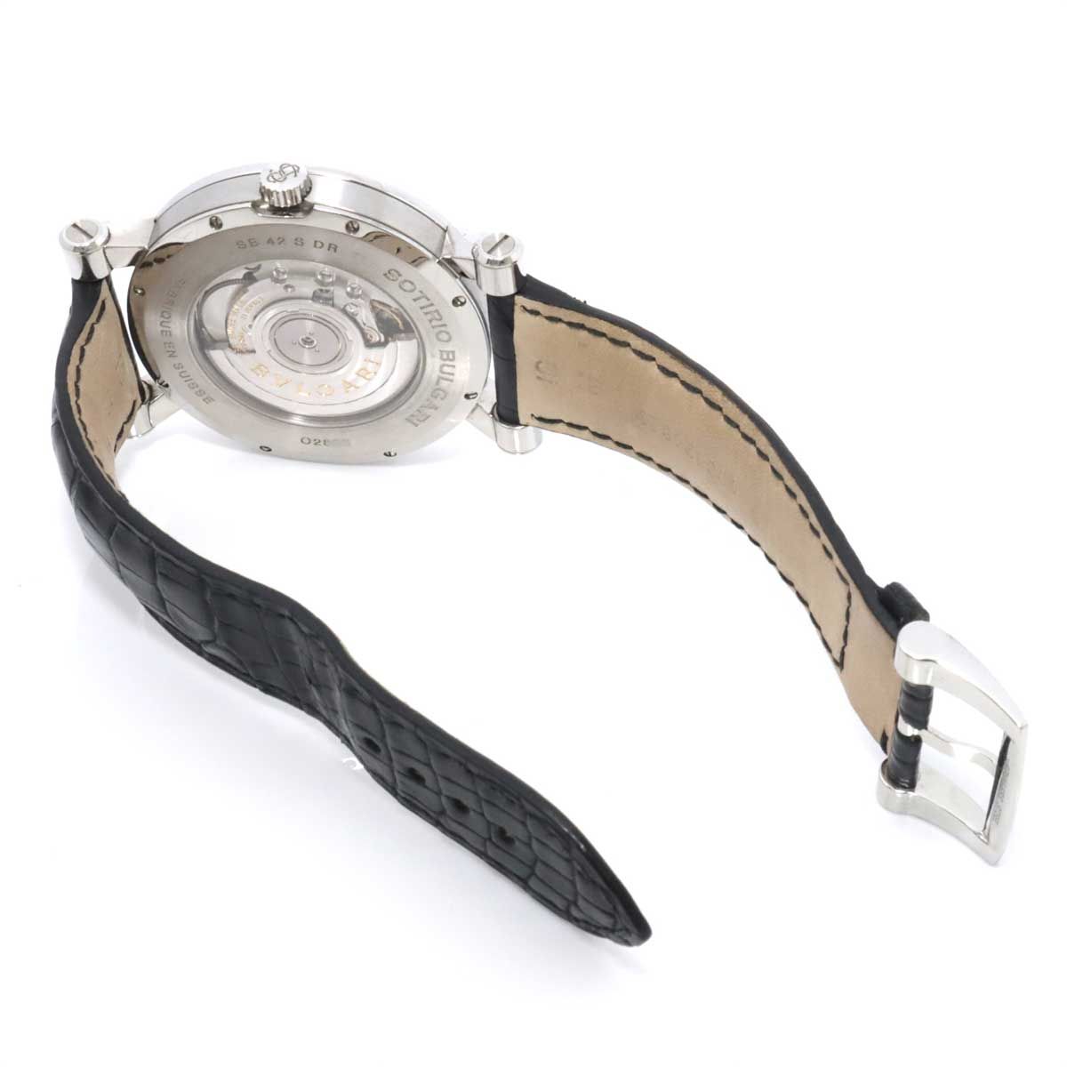 ブルガリ BVLGARI ソティリオ レトログラード SB42SDR メンズ 腕時計 デイト ブラック 文字盤 裏スケルトン 自動巻き Sotirio  90208410 - メルカリ