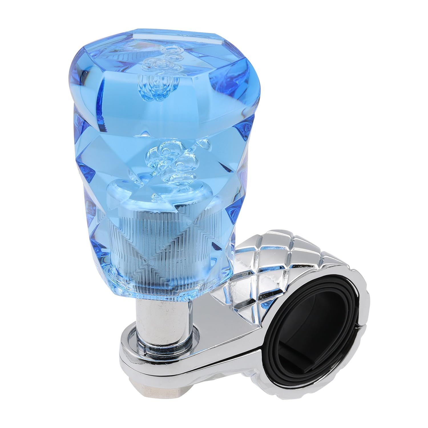 ファビュラス堂 ハンドルスピンナー ハンドルスピナー ダイヤカット 車 便利 快適 グッズ パーツ トラック スピンナー スピナー ハンドル ブルー 青 [クリアブルー]