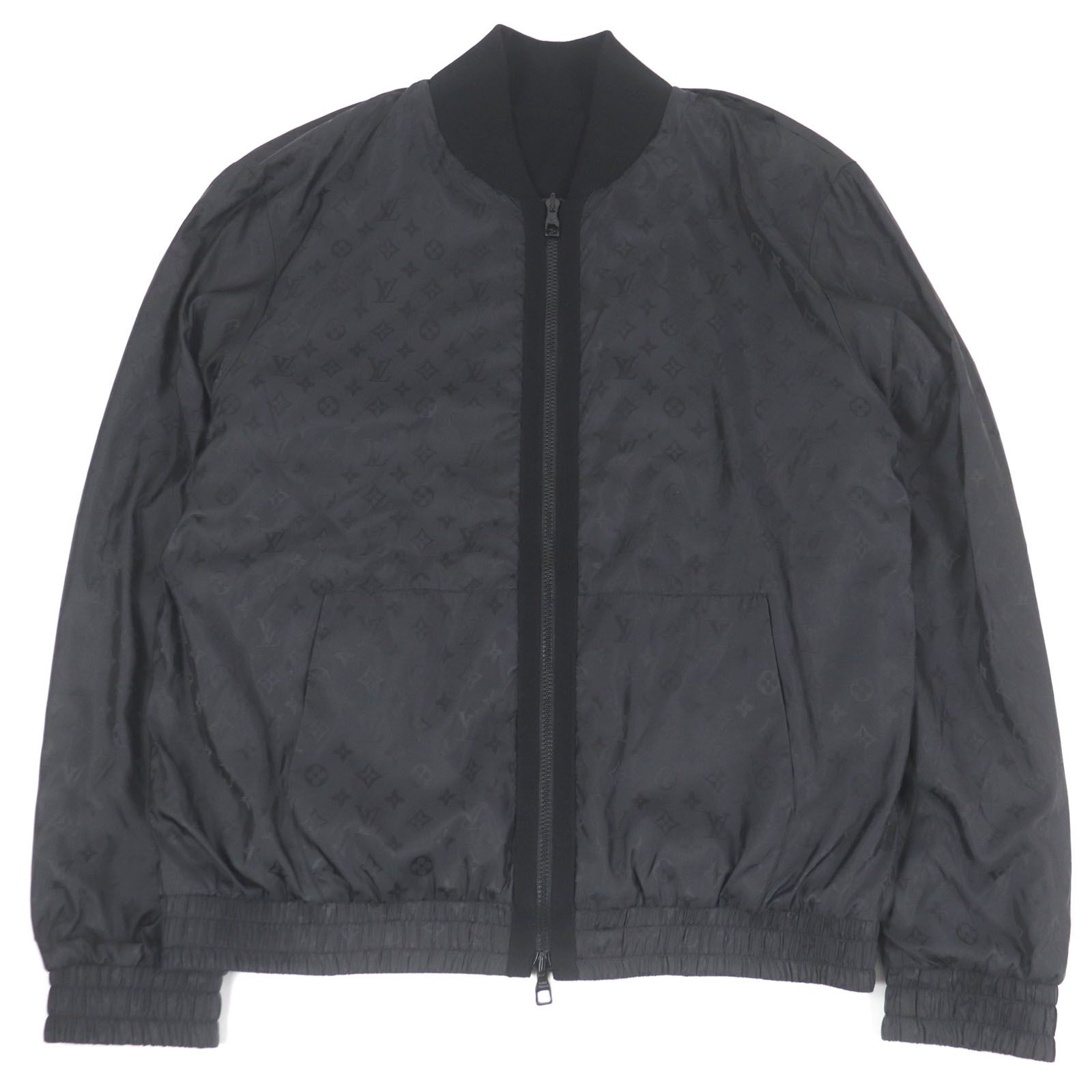 □LOUIS VUITTON ルイヴィトン 2025年製 モノグラム リバーシブル WZIP ボンバージャケット ブラック XL イタリア製 メンズ