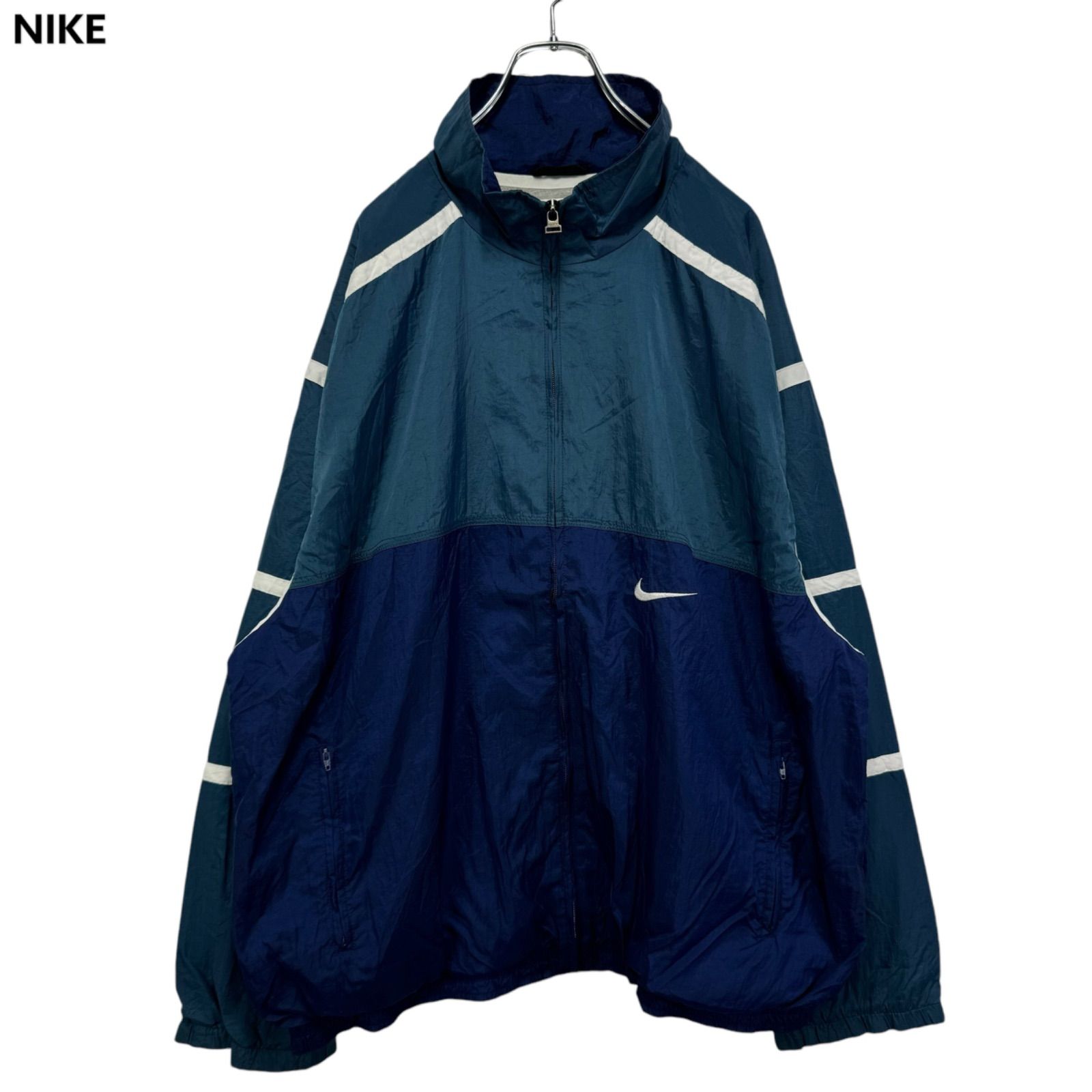 90s XL NIKE Logo Embroidery Nylon Zip-up Jacket ナイキ