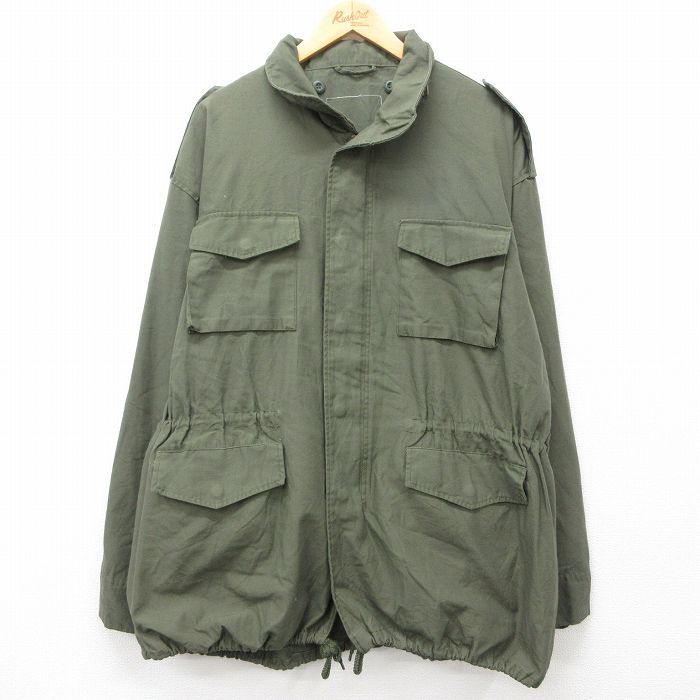 XL/古着 長袖 ミリタリー フィールド ジャケット メンズ M-65 大きいサイズ ロング丈 緑 グリーン 25jan16 中古 アウター フライト