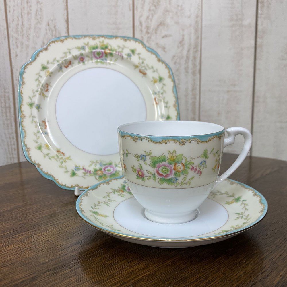 アンティーク食器 Noritake オールドノリタケ トリオ・ティーカップ&ソーサー 英国輸出用 マルキ印 1911-1941年頃  [22A3063-5-6]