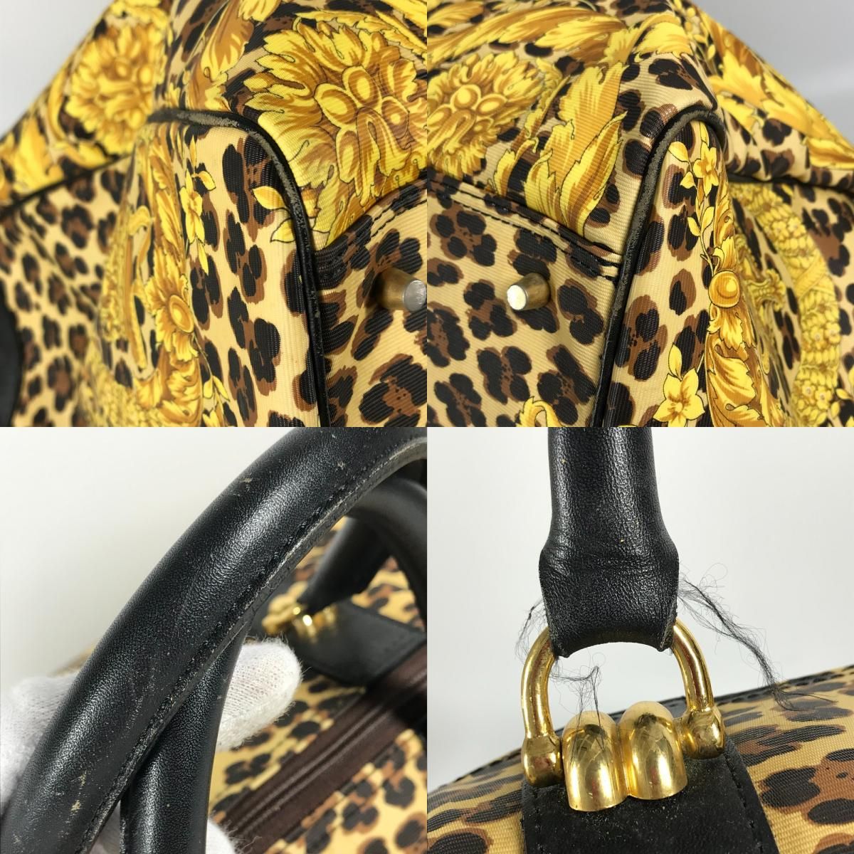 VERSACE ヴェルサーチ ボストンバッグ レオパード 豹柄 ヒョウ