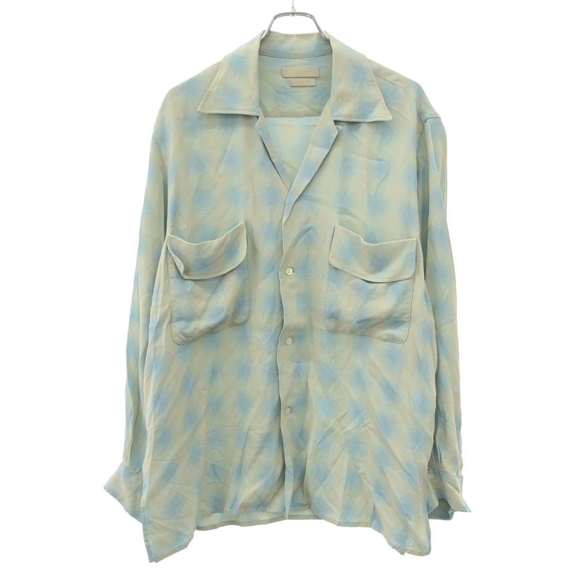 YOKE ヨーク 25SS BLURRED OMBRE PLAID OPEN COLLAR SHIRT チェック