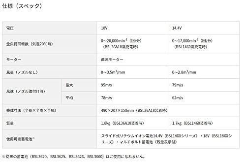 在庫セール】RB18DC(NN) 蓄電池・充電器別売り 風量3段切替+無段変速