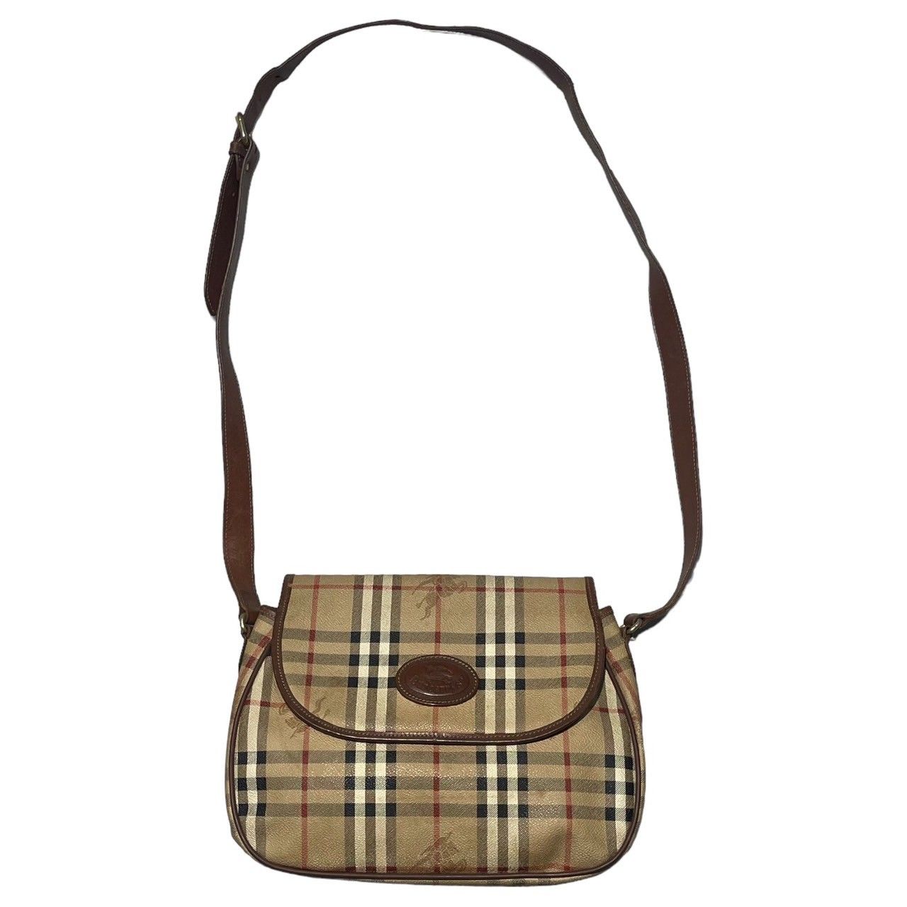 Burberrys(バーバリーズ) Horse Logo Nova Check Shoulder Bag ホースロゴ ノバチェック ショルダー バッグ  ベージュ×ブラウン ヴィンテージ OLD - メルカリ