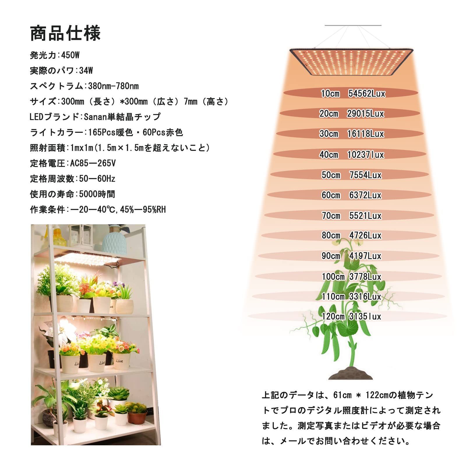 日本最級 植物育成ライト450W,ヒーター付き在庫処分セール 観葉植物