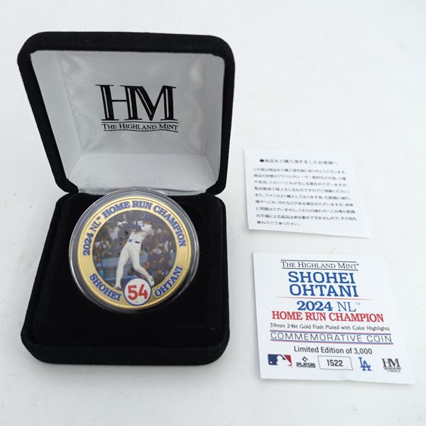 The Highland Mint ◆大谷翔平 2025 NL ホームラン王獲得 記念ゴールドコイン 3000個 趣味雑貨