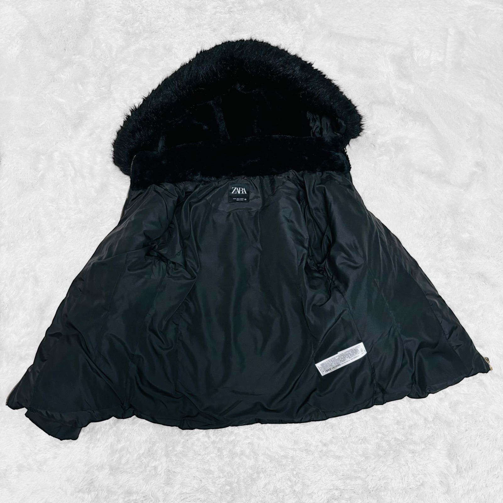 ZARA ザラ ダウンジャケット フード ブルゾン ジャンパー ブラック M