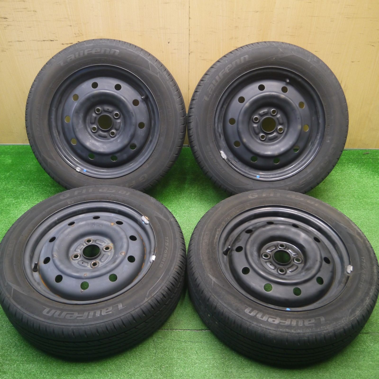 [送料無料] バリ溝！21年！8.5分175/65R15 ラウフェン G FIT as-01 スチール ホイール 15インチ PCD100/4H4103001Hノ