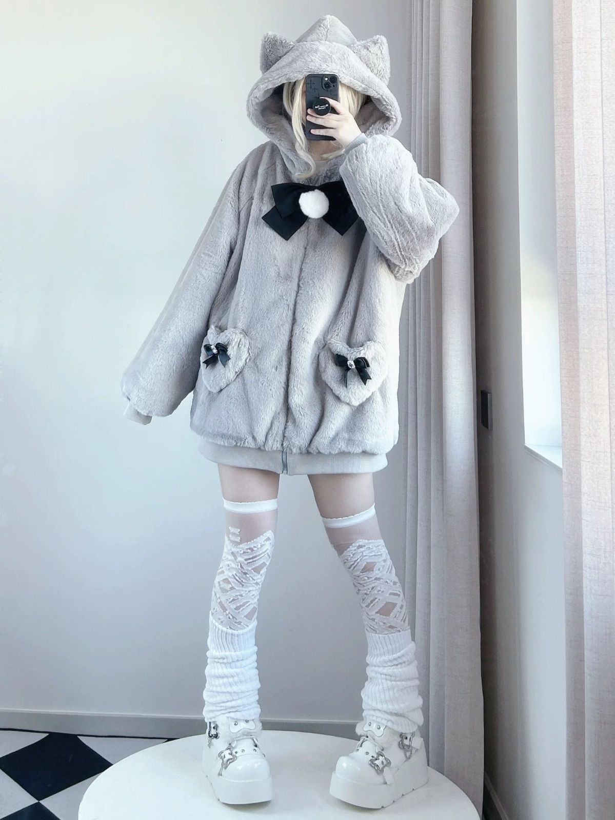 春 フード付き
