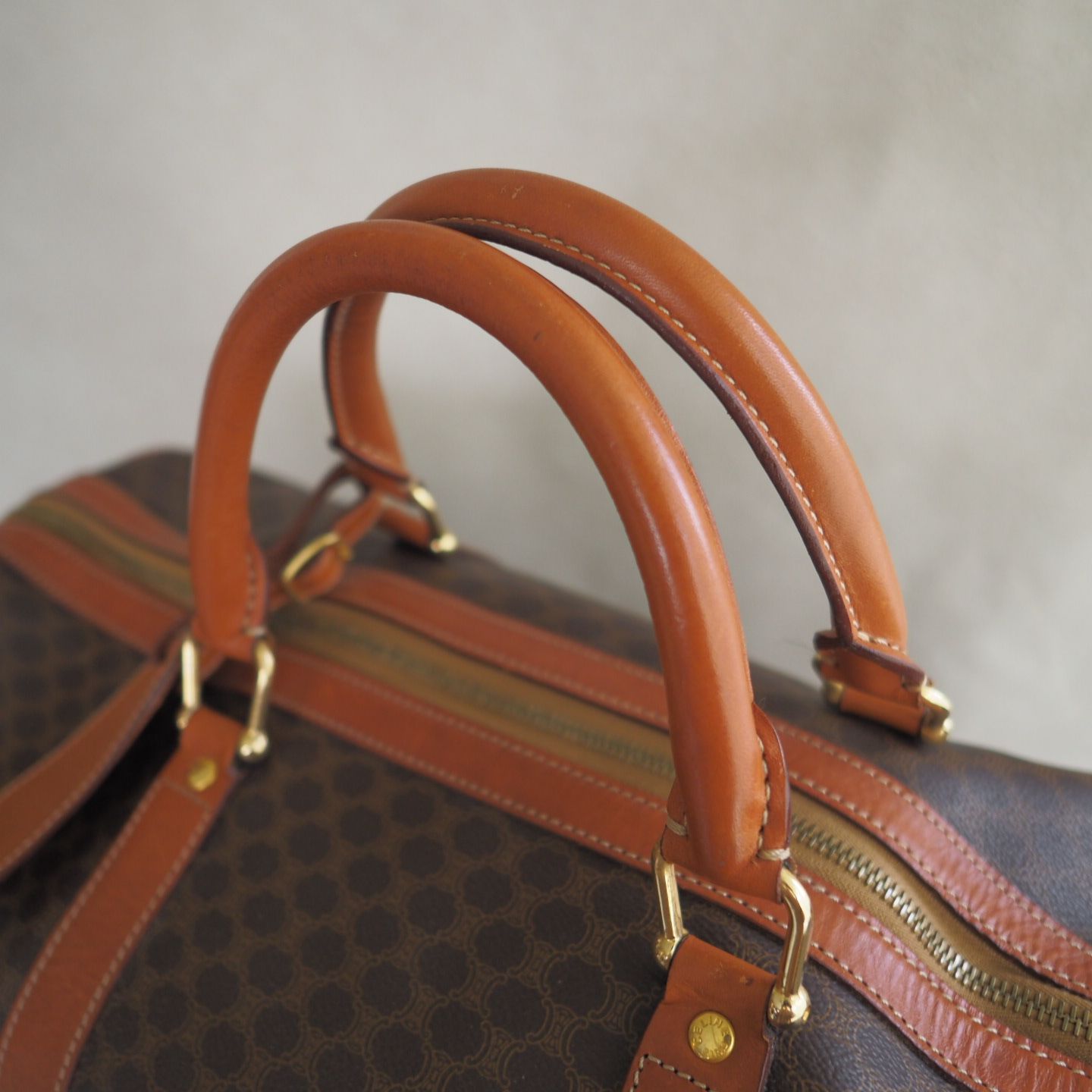 美品 オールドセリーヌ CELINE マカダム 柄 ボストンバッグ 総柄 ロゴ 