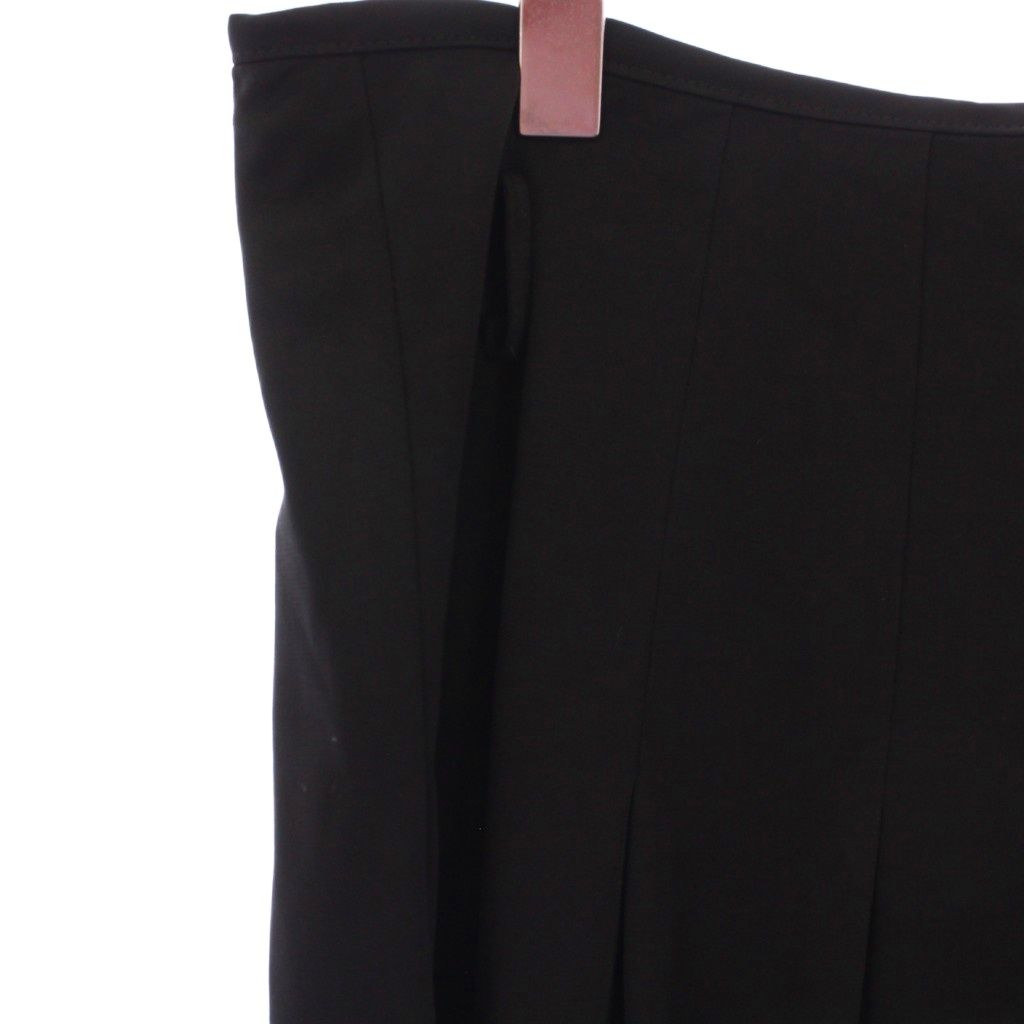 ✈ 美品　LEONARD　レオナール　綿　ミディ丈　フレアスカート　黒　70 L レオナール LEONARD フレアスカート タック ミモレ ロング