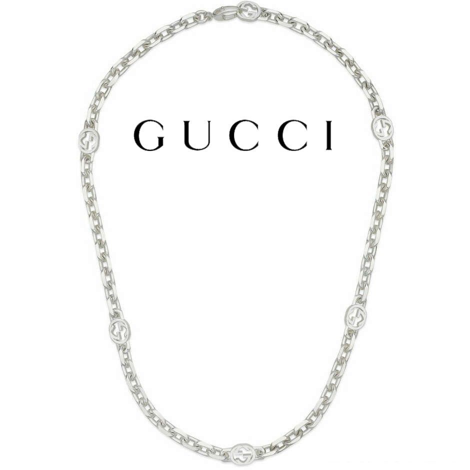 シルバー チェーンネックレス 759703 J8400 8106 GUCCI グッチ インターロッキング チェーンネックレス 759703