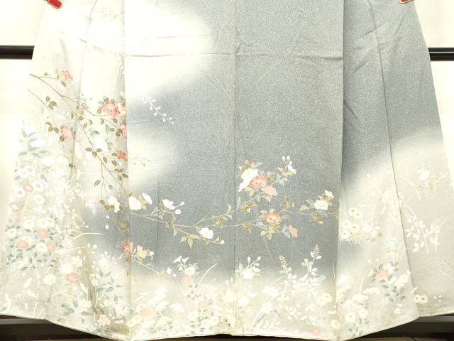 平和屋着物○訪問着 友禅 草花文 暈し染め 正絹 逸品 DAAU0646tw