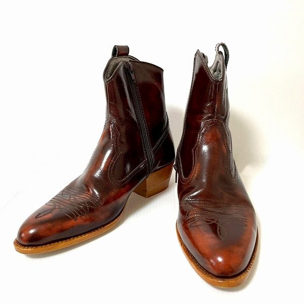 ans テキサスヴィレッジ TEXAS VILLAGE ブーツ ウエスタンブーツ 25 1 2 茶 レザー メンズ 958262