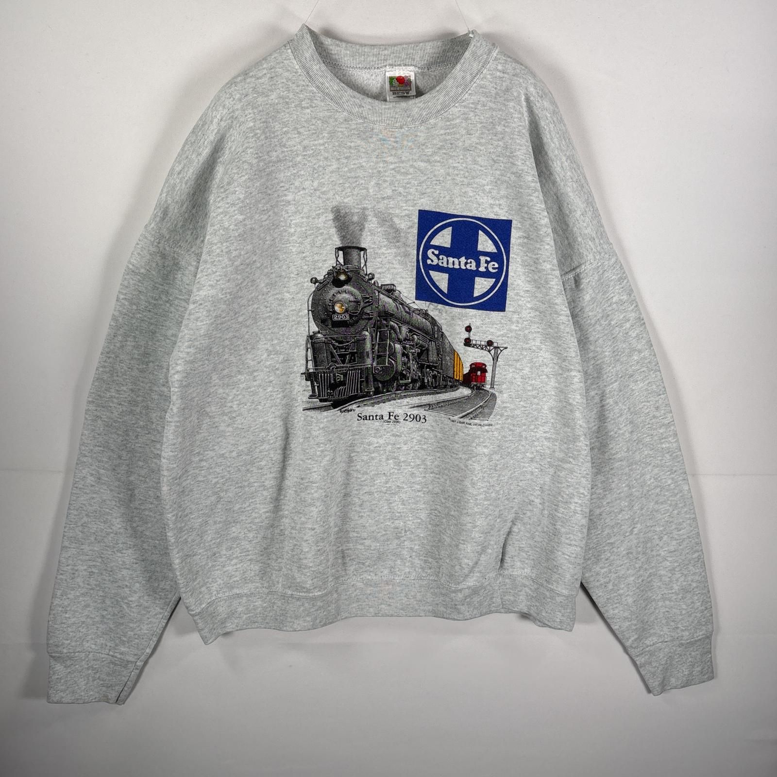 古着 90's/90年代 フルーツオブザルーム FRUIT OF THE LOOM USA製 スウェット ラバープリント コピーライト サンタフェ XXL  グレー メンズ