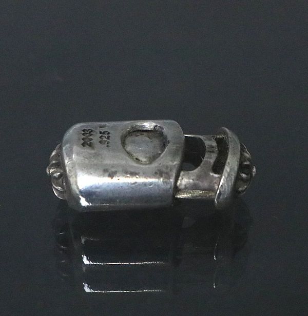 シューレースストッパー　シルバー925　シューズアクセサリー シルバー925 バネ式 レースストッパー 革紐 留め シューレース