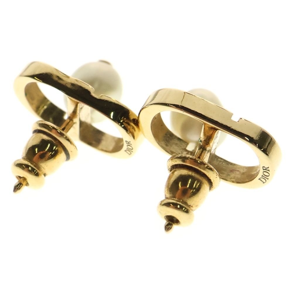 Christian Dior クリスチャンディオール Petit CD ロゴ フェイクパールピアス ゴールド GP