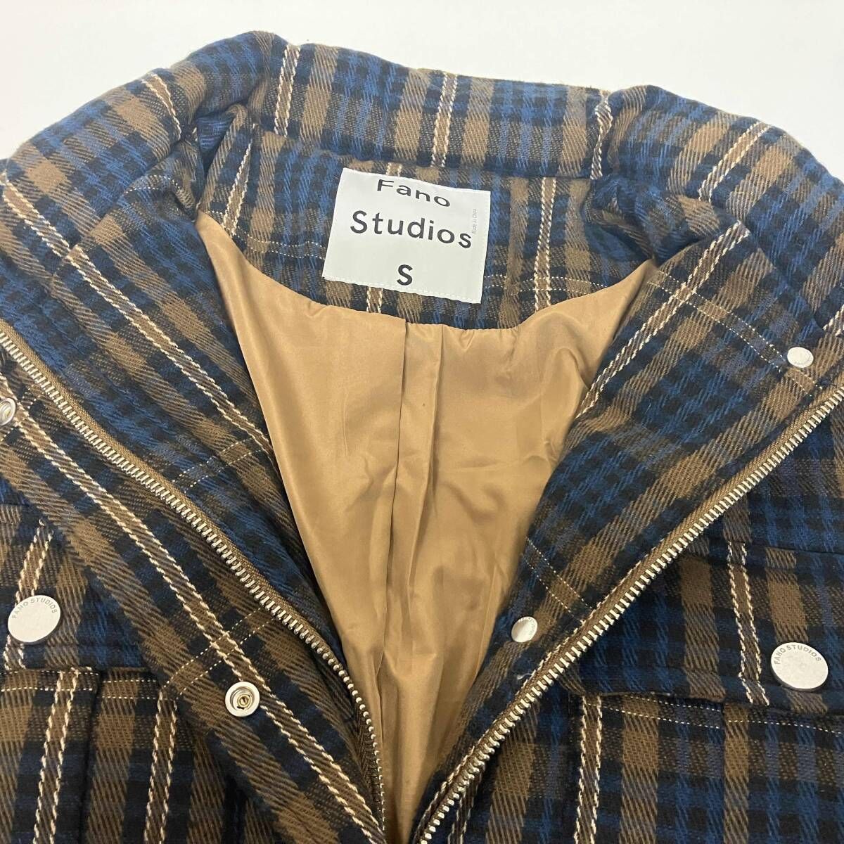 Fano Studios ショート丈チェック柄PUFFA ダウンジャケット M Fano