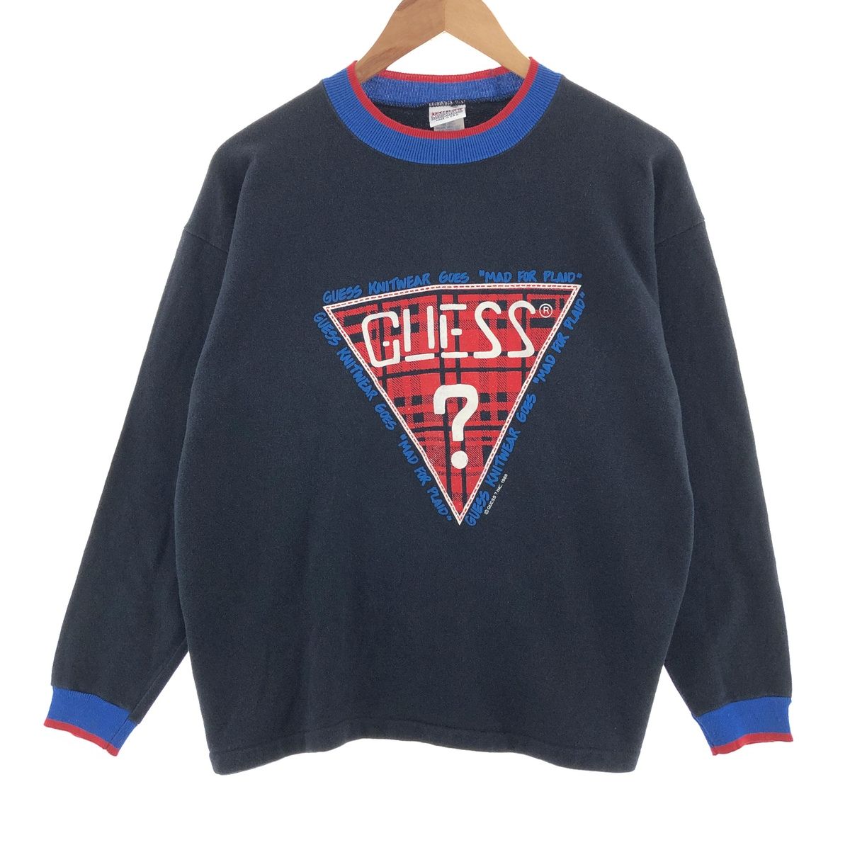 古着 80年代 ゲス Guess ロゴスウェット トレーナー USA製 メンズS 