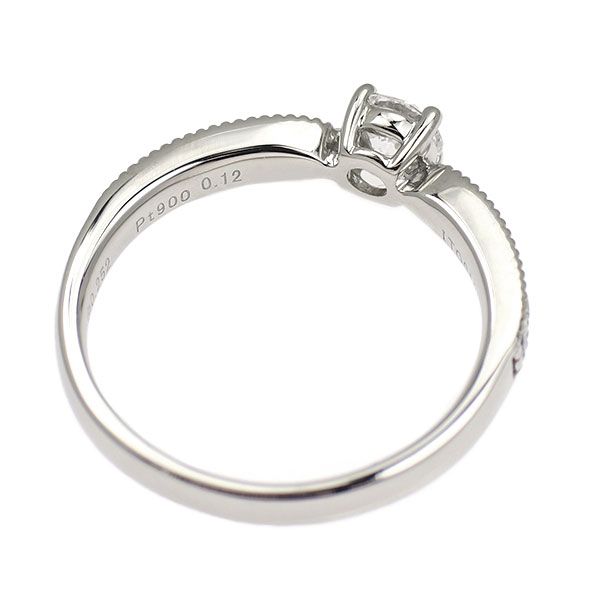 Pt900 ダイヤモンド リング 0.252ct E SI2 3EXHC D0.12ct