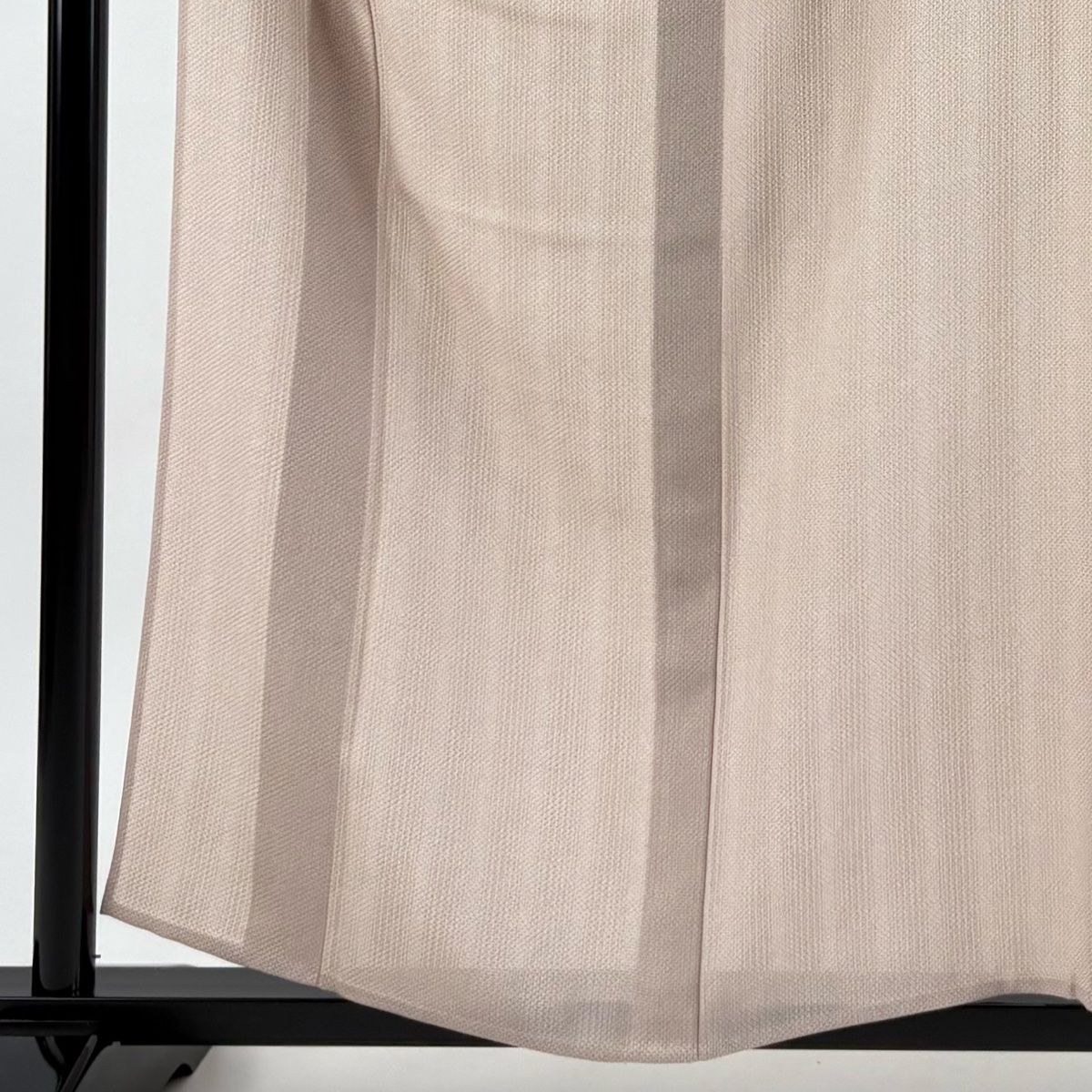 小紋 身丈159cm 裄丈62cm S 薄物 絽 疋田柄 ピンクベージュ 正絹 名品