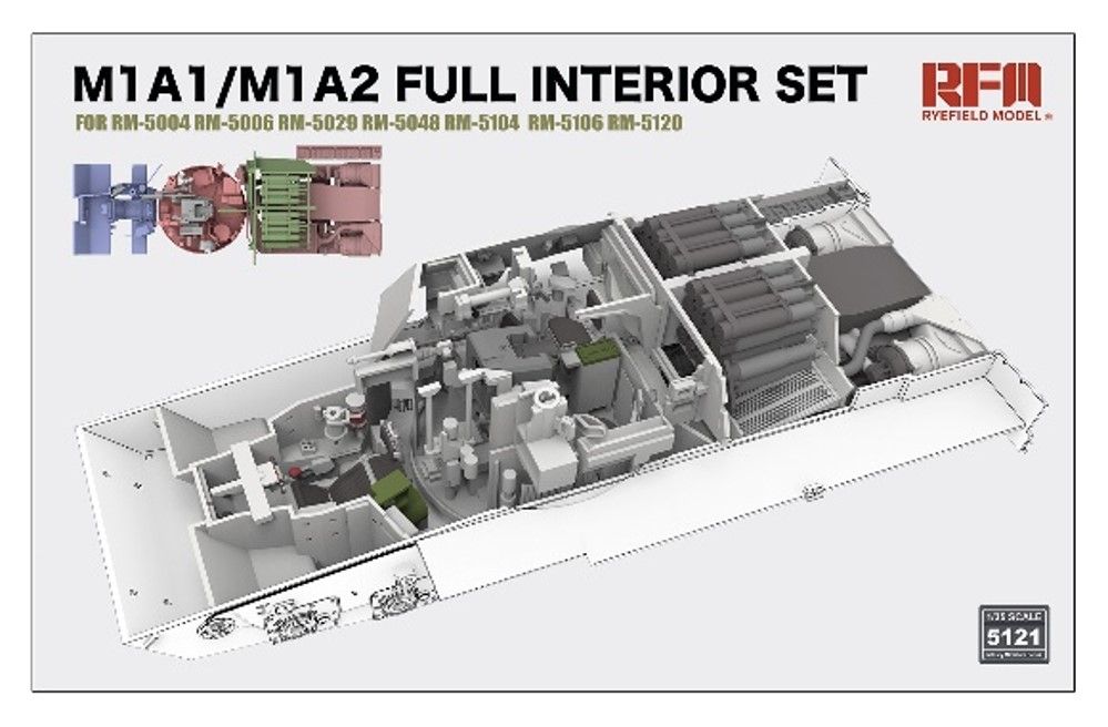 1/35 M1A1/M1A2 エイブラムス用 フルインテリアセット （RFM5004/5006