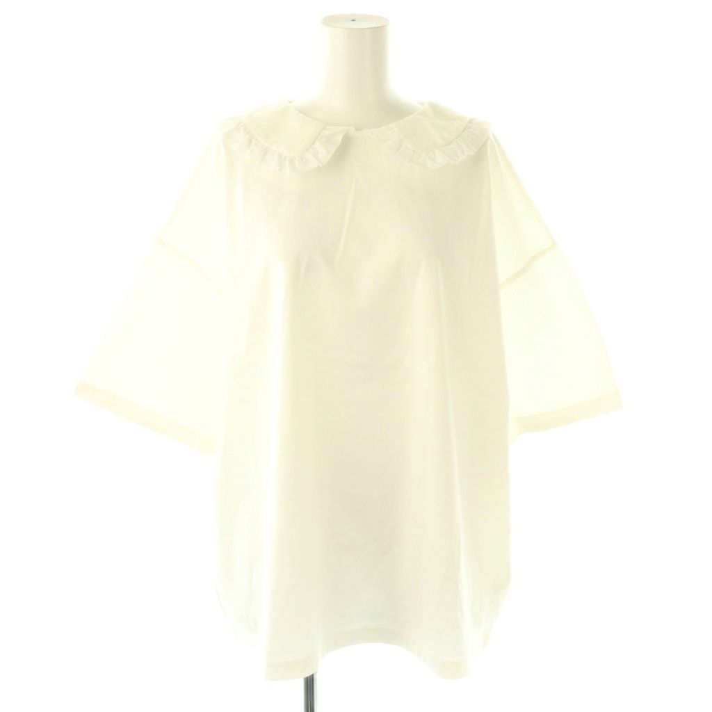 ヨリ yori 24年 フロッキードット丸襟Tee Tシャツ カットソー