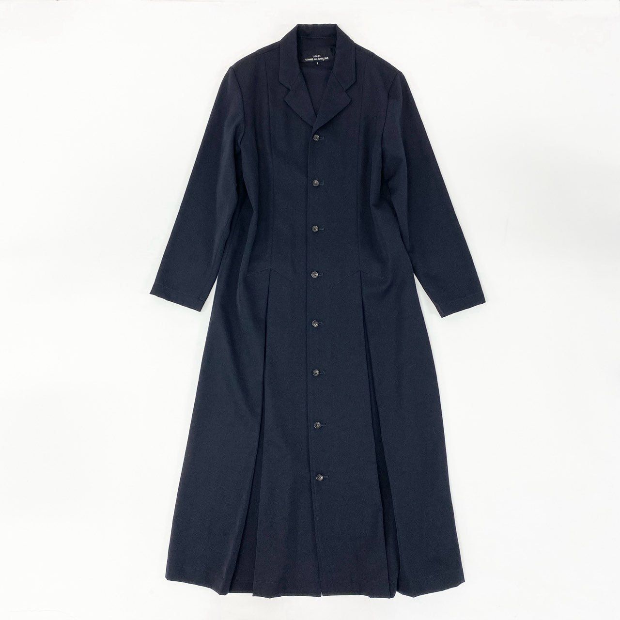 超希少　川久保玲本人期80s トリココムデギャルソン　ロングチェスターコート　黒 トリコ コムデギャルソン チェスターコート ネイビー 超希少