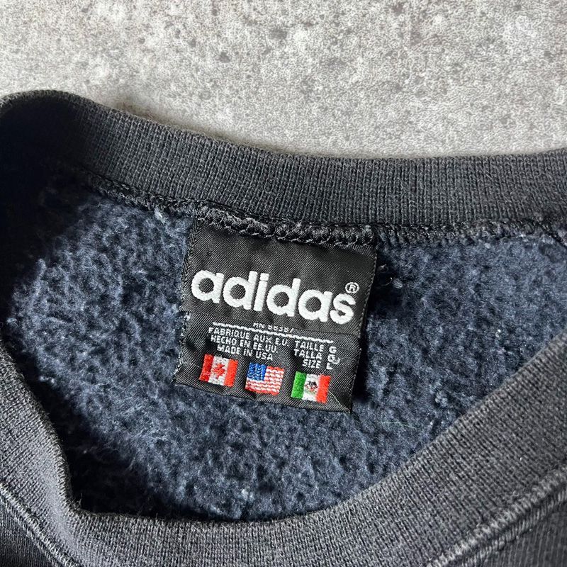 雰囲気系 90s USA製 adidas ビッグ トレフォイル 刺繍