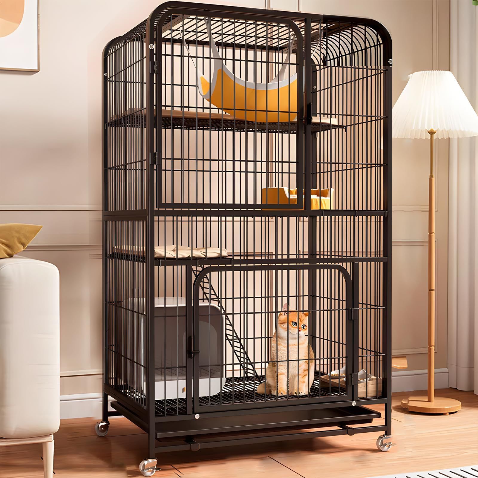 Athvcht 猫ケージ 猫用ケージ 猫ハウス 楽天市場】Athvcht 猫ケージ ホワイト 2段(75x36x73cm) 子猫用ケージ