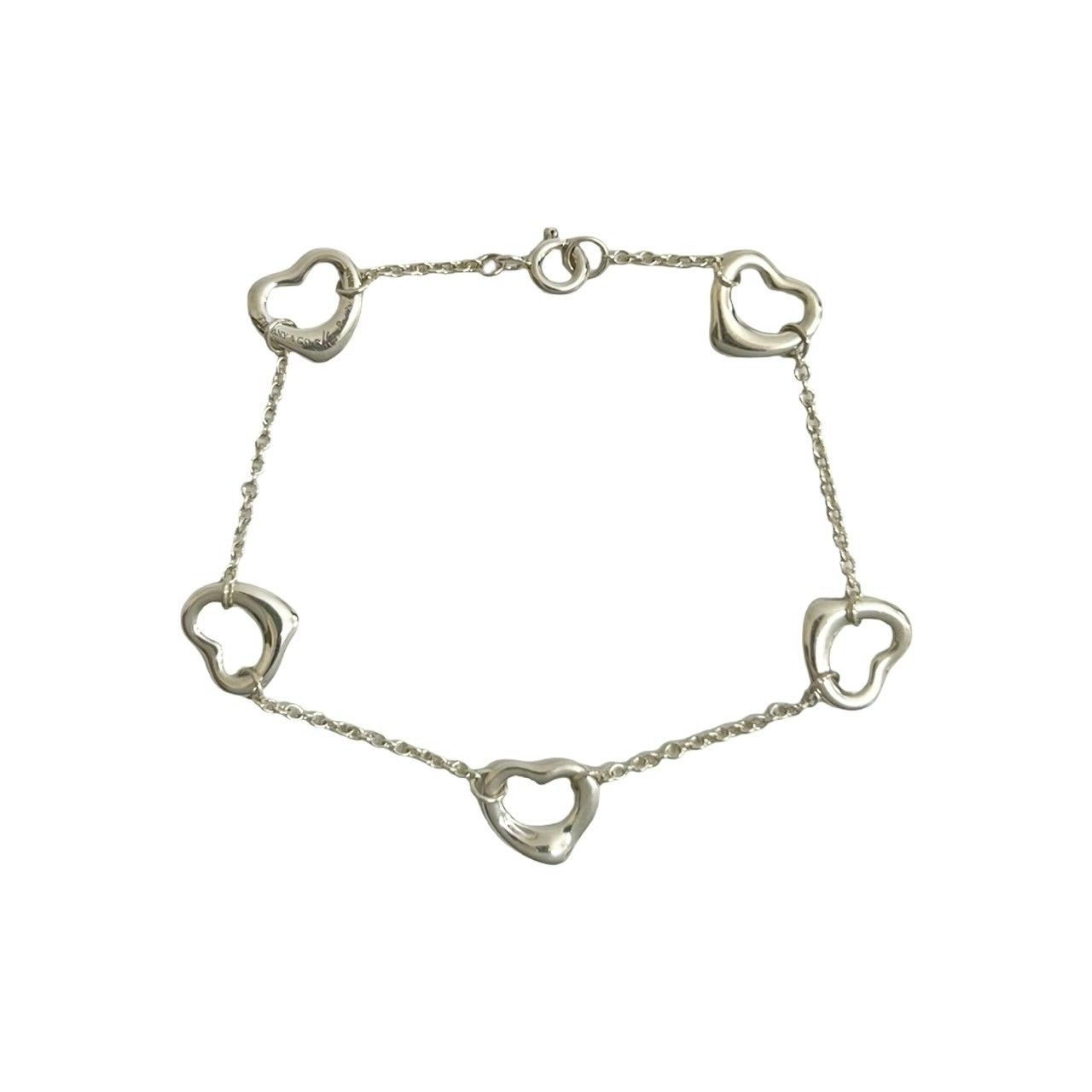 美品　Tiffany オープンハート　5p ブレスレット TIFFANY&Co. 極 美品 ティファニー オープンハート 5P シルバー