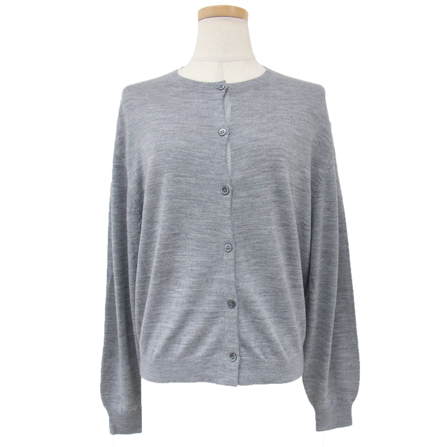 theory セオリー トップス カーディガン クルーネック 無地 レディース セオリー☆美品☆ハイゲージ クルーネック ウール カーディガン トップス