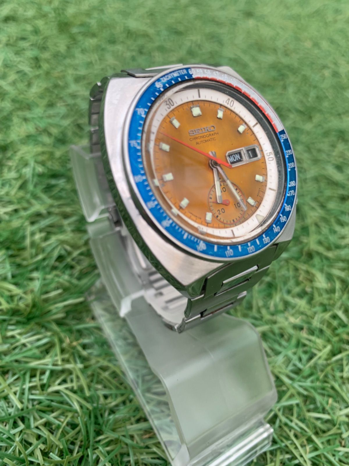 2364 セイコー 自動巻 クロノグラフ ペプシベゼル 動作未確認 ジャンク