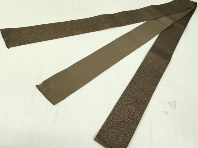 平和屋着物○本場筑前博多織 男性 角帯 唐草文 樺茶色 正絹 逸品