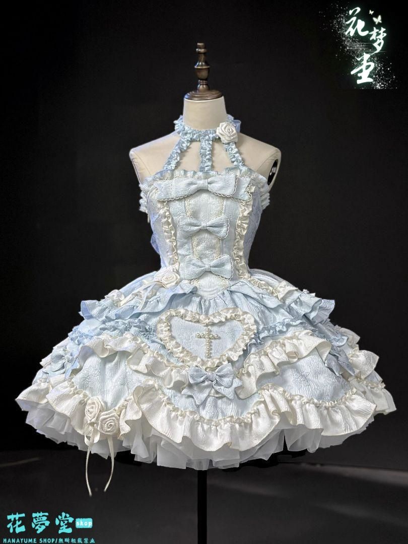 25年 ドレス かわいいロリータセット 仮装 オリジナル 洋服 ロリータ ワンピース 撮影会 舞台 イベント 花夢堂-281